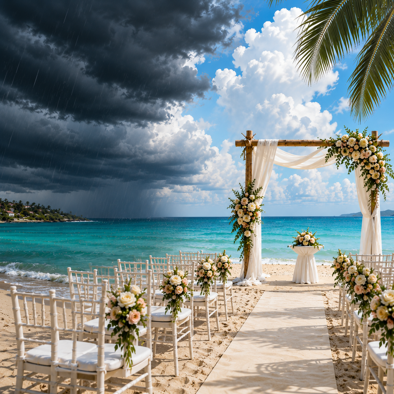 Bad Weather at a Destination Weddding